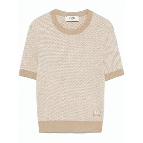 Fendi Textured Knit Sweater With Ribbed Trims - NWT